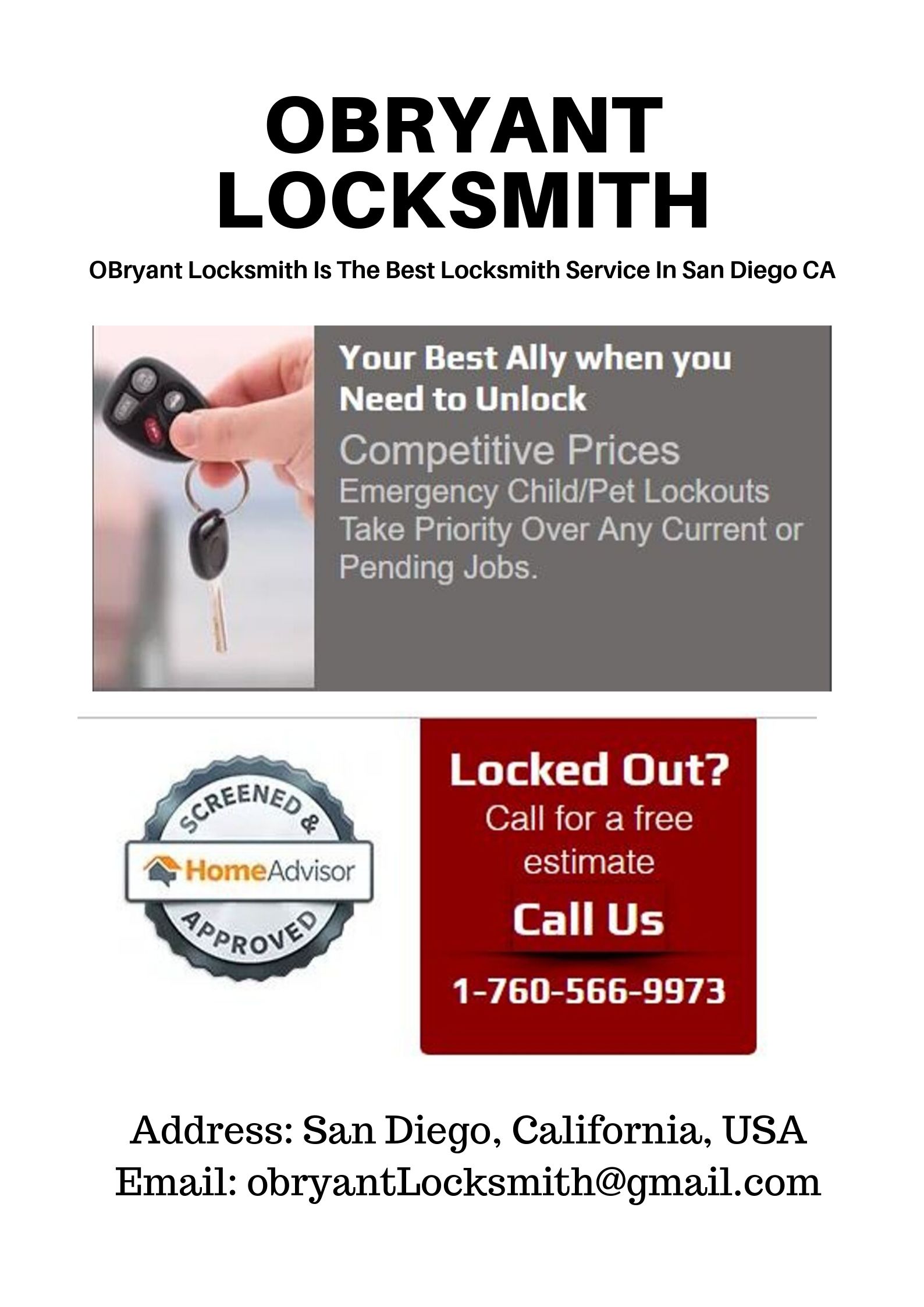 Vehicle Lockout in San Diego CA   